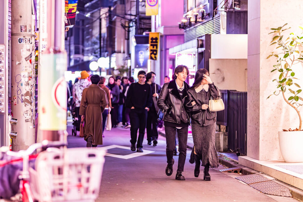 People walking in the Cat Street in Harajuku.