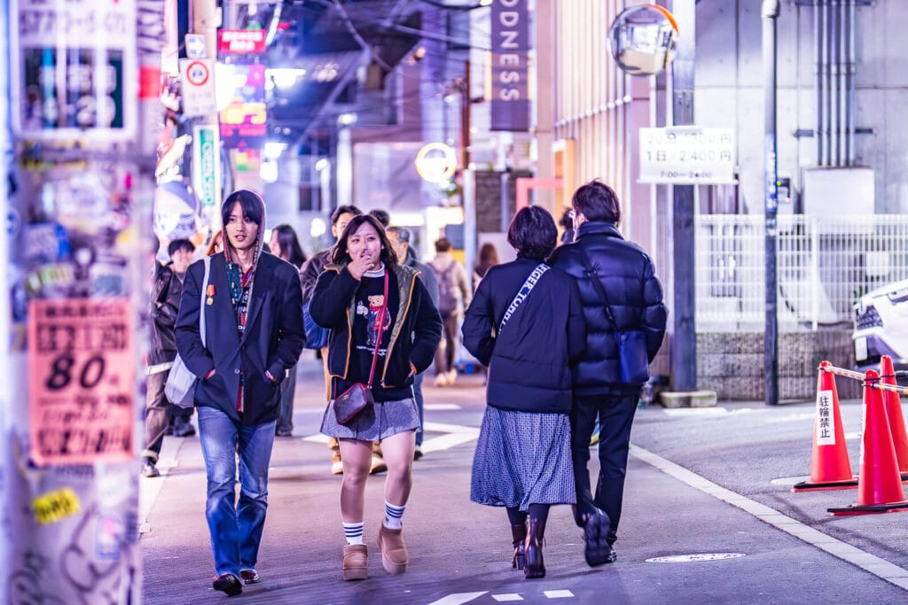 People walking in the Cat Street in Harajuku.