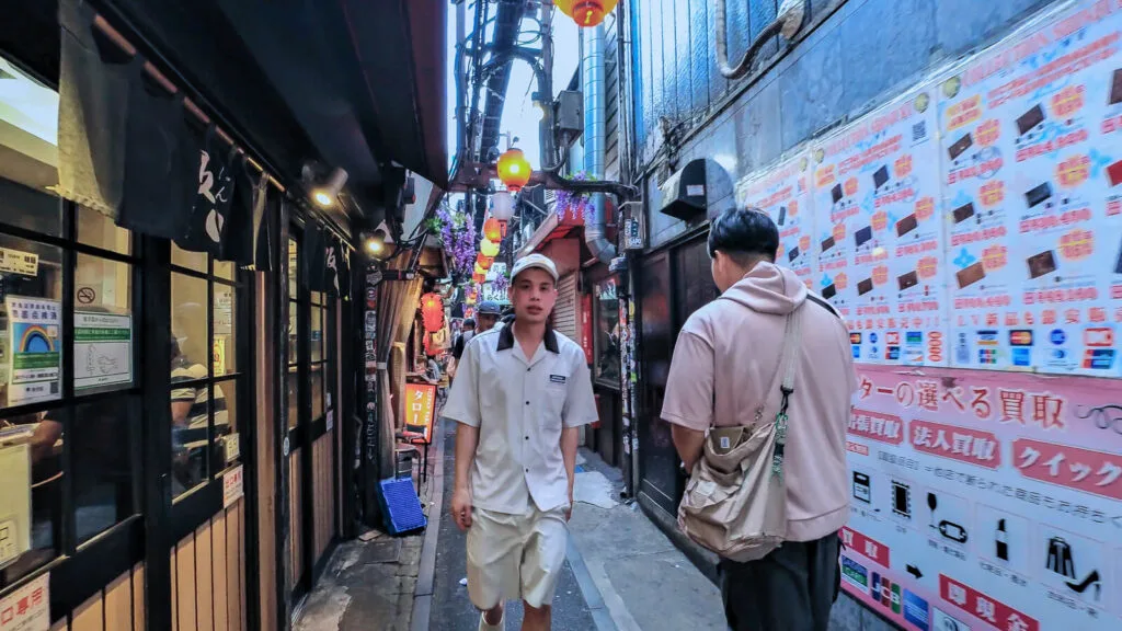 An evening view of the Omoide Yokocho. 