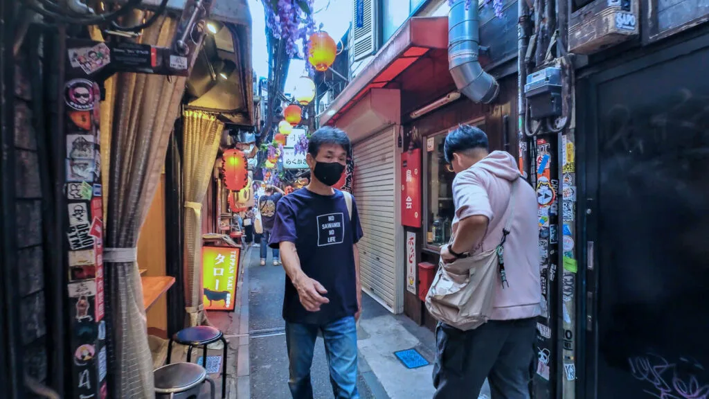 An evening view of the Omoide Yokocho. 