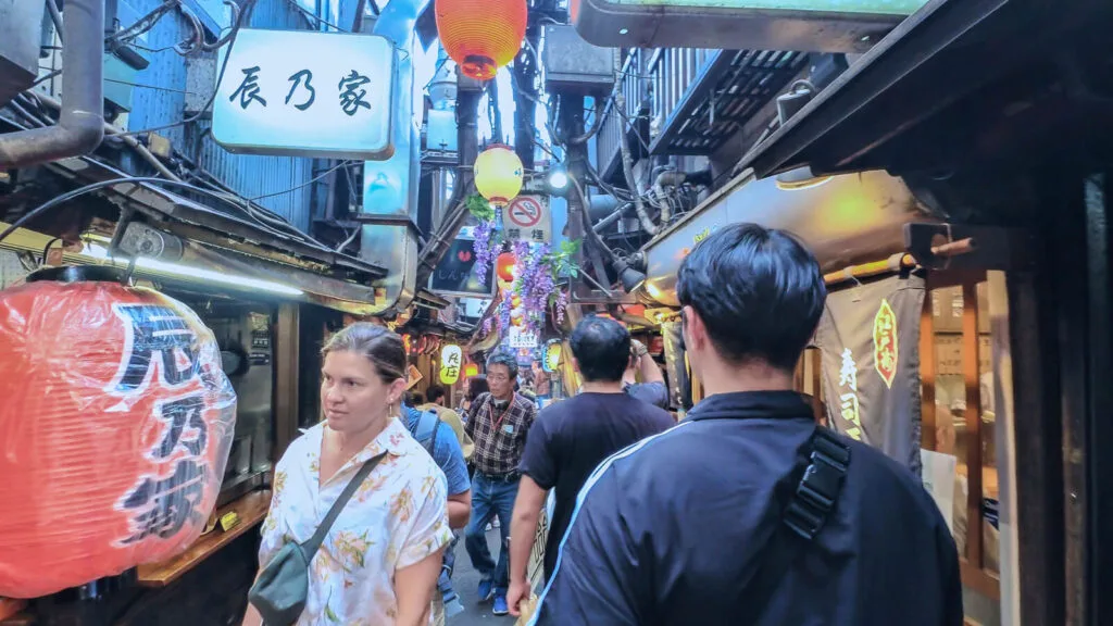 An evening view of the Omoide Yokocho. 