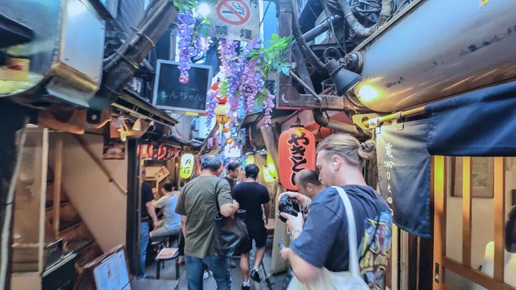 An evening view of the Omoide Yokocho. 