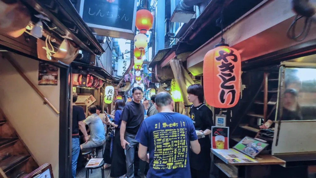 An evening view of the Omoide Yokocho. 