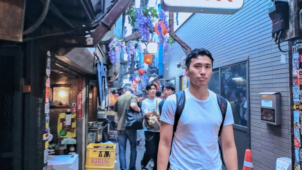 An evening view of the Omoide Yokocho. 