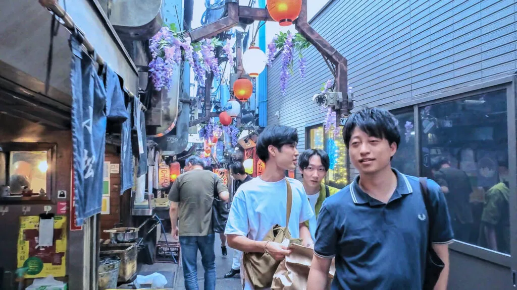 An evening view of the Omoide Yokocho. 