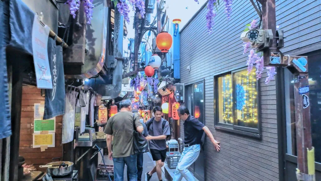An evening view of the Omoide Yokocho. 
