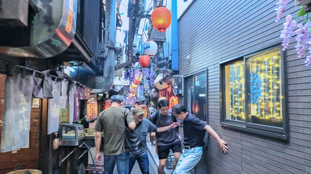 An evening view of the Omoide Yokocho. 
