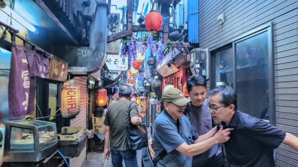An evening view of the Omoide Yokocho. 