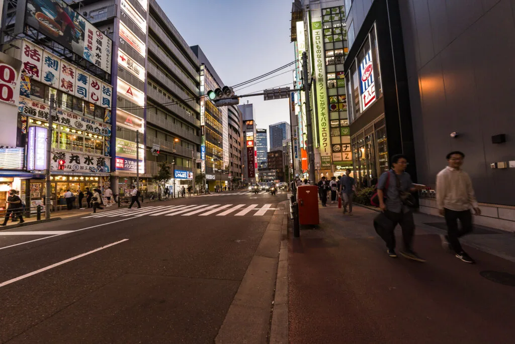 An evening view near Akihabara Station.