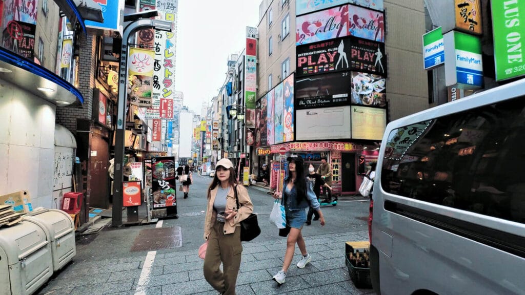 People walking at Kabukicho Shinjuku in the evening.